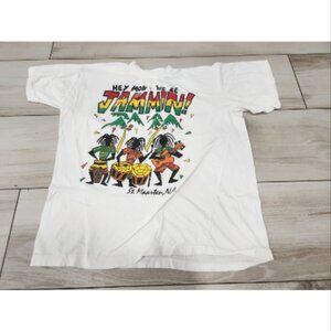 Vtg Mens We be Jammin St. Martin Tourist T-Shirt Rasta Funny 90s tourist